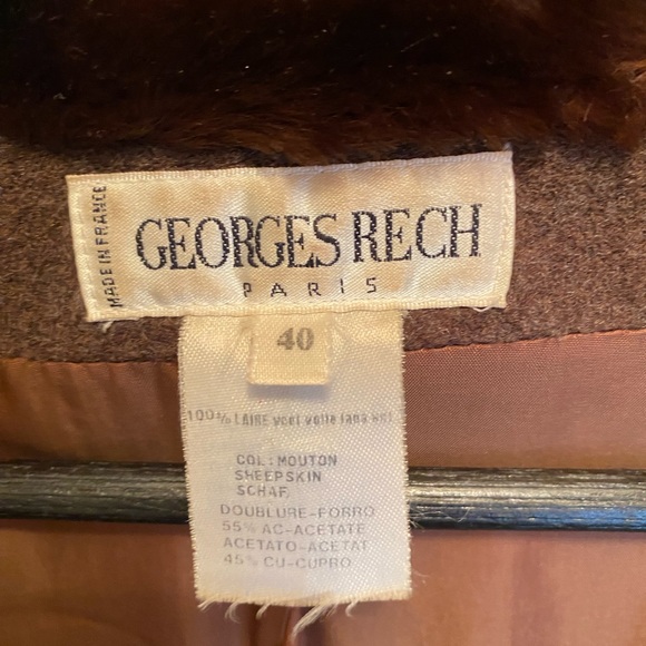 Georges Rech stunning wool coat with sheep fur collar. - Picture 8 of 8